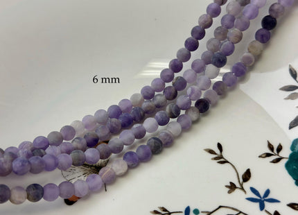 6mm 8mm 10mm Large Hole Natural Color Round Matte Amethyst Gemstone Beads Hole Size 2.0mm Natural Purple Amethyst 14-14.5 Inches #2842