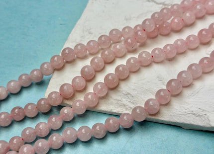 8mm 10mm Madagascar Rose Quartz Smooth Round Gemstone Loose Beads Hole SIze 2.0mm 15 Inches Strand #4802