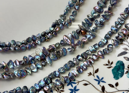 7-15 mm Blue Peacock Keshi Freshwater Pearl Beads Center Drilled Keshi Beads #P3392