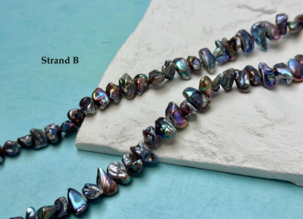 7-15 mm Blue Peacock Keshi Freshwater Pearl Beads Center Drilled Keshi Beads #P3392