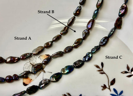 5-6x9-13 mm Dark Peacock Brown Color Freshwater Pearl Keshi Rice Nugget Beads High Luster Nugget Pearls #P3391