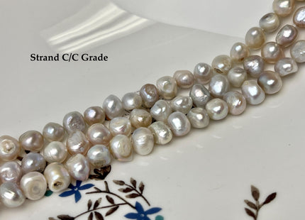 7-9mm Natural Mauve Pink Seaweed Color Nugget Freshwater Pearls #P3387
