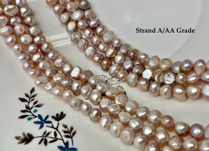 7-9mm Natural Mauve Pink Seaweed Color Nugget Freshwater Pearls #P3387