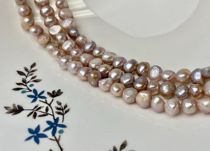 7-9mm Natural Mauve Pink Seaweed Color Nugget Freshwater Pearls #P3387