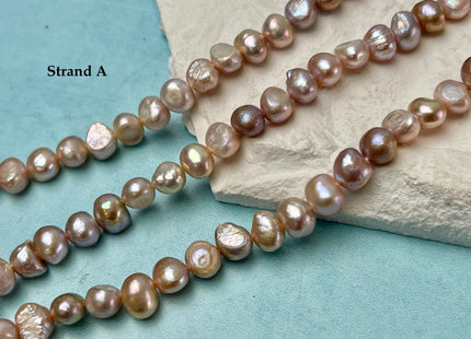 7-9mm Natural Mauve Pink Seaweed Color Nugget Freshwater Pearls #P3387