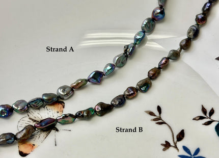 5-6x7-9 mm Dark Peacock Brown Color Freshwater Pearl Keshi Rice Nugget Beads High Luster Nugget Pearls #P3390