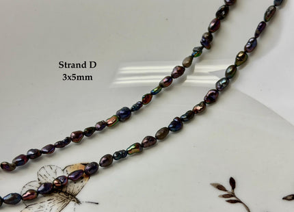 5-6x7-9 mm Dark Peacock Brown Color Freshwater Pearl Keshi Rice Nugget Beads High Luster Nugget Pearls #P3390