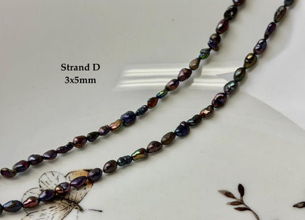 5-6x7-9 mm Dark Peacock Brown Color Freshwater Pearl Keshi Rice Nugget Beads High Luster Nugget Pearls #P3390