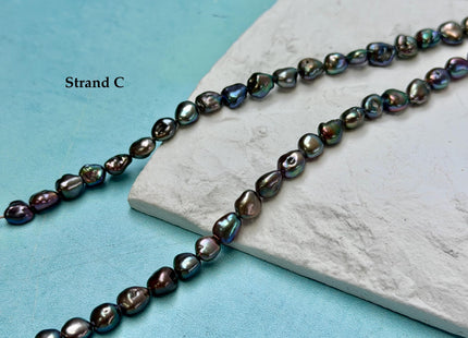 5-6x7-9 mm Dark Peacock Brown Color Freshwater Pearl Keshi Rice Nugget Beads High Luster Nugget Pearls #P3390