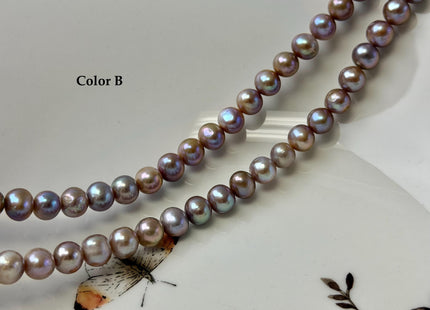 7 mm AA Natural Mauve Pink Seaweed Potato Freshwater Pearls High Luster 57 Beads #P3393