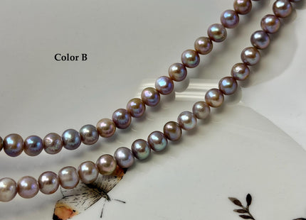 7 mm AA Natural Mauve Pink Seaweed Potato Freshwater Pearls High Luster 57 Beads #P3393