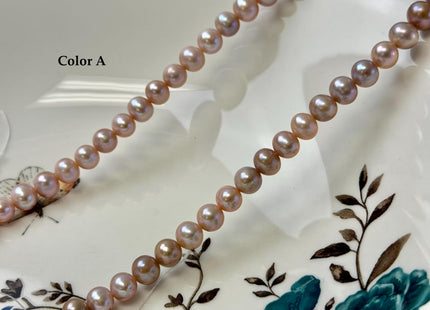 7 mm AA Natural Mauve Pink Seaweed Potato Freshwater Pearls High Luster 57 Beads #P3393