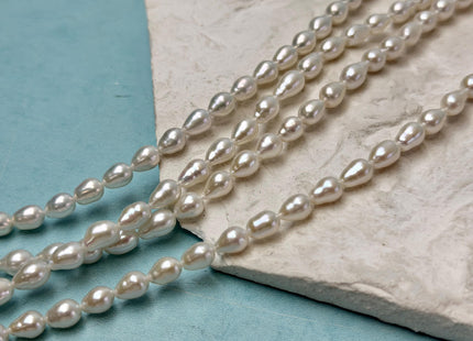 5-6x6-7 mm AAA Natural White High Luster Baby Edison Baroque Freshwater Pearl Beads Genuine Tear Drop Shape Small Edison Pearls #P1820