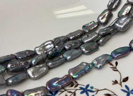 9-10x15-24 mm Peacock Color Keshi Biwa Stick Freshwater Pearl Beads Genuine Super High Luster Unique Keshi Biwa Freshwater Pearl #P3329