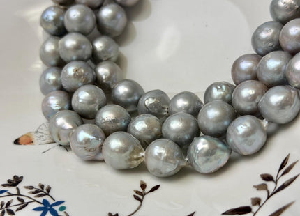 11-14 mm Gray Color Large Baroque Freshwater Pearl Beads High Luster Freshwater Baroque Pearls 29 Pieces #P3328