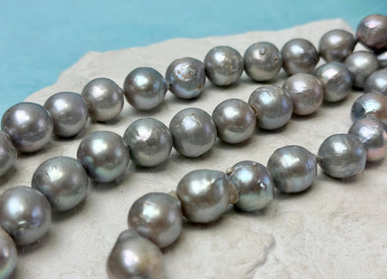 11-14 mm Gray Color Large Baroque Freshwater Pearl Beads High Luster Freshwater Baroque Pearls 29 Pieces #P3328
