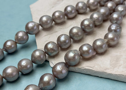 11-14 mm Gray Color Large Baroque Freshwater Pearl Beads High Luster Freshwater Baroque Pearls 29 Pieces #P3328