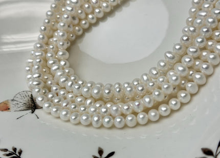 4x5x6 mm 5x6-7 mm AA Natural White Potato Freshwater Pearl Beads Genuine High Luster Natural White Potato Freshwater Pearls 73 Pieces #1394