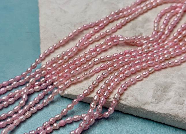 3x4 mm Baby Pink or Royal Blue Rice Tiny Freshwater Seed Pearls Tiny Freshwater Pearl Beads Genuine Natural Rice Freshwater Pearls #P3325