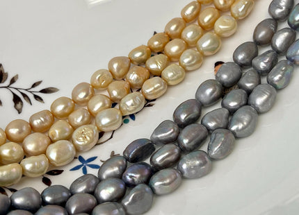9-10x10-13 mm AA Champagne or Gray Color Nugget Freshwater Pearl Beads Very Rare Genuine Freshwater High Luster Rice Nugget Pearls #P3342