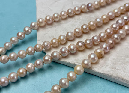 9 mm AA Natural Seaweed Pink Color Off Round Freshwater Pearls Beads Genuine Natural Seaweed Pink Round Freshwater Pearls 45 Pieces #P3319
