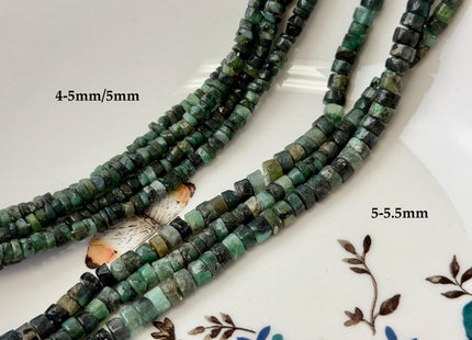 4-5.5 mm Faceted Rondelle Heishi Tire Shape Natural Mixed Green Emerald Gemstone Loose Beads 13 Inches #4786