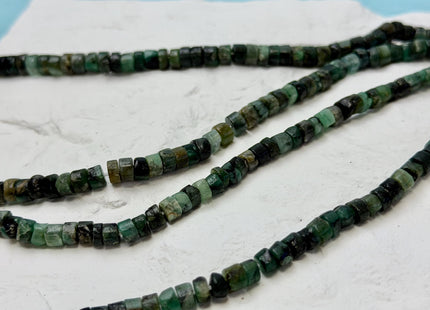 4-5.5 mm Faceted Rondelle Heishi Tire Shape Natural Mixed Green Emerald Gemstone Loose Beads 13 Inches #4786