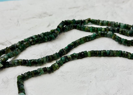 4-5.5 mm Faceted Rondelle Heishi Tire Shape Natural Mixed Green Emerald Gemstone Loose Beads 13 Inches #4786