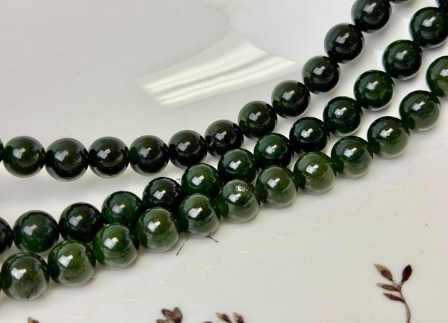 10 mm AAA Smooth Round Dark Green Emerald Gemstone Loose Beads 15 Inches Strand 39 Pieces #4765