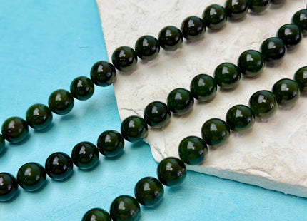 10 mm AAA Smooth Round Dark Green Emerald Gemstone Loose Beads 15 Inches Strand 39 Pieces #4765