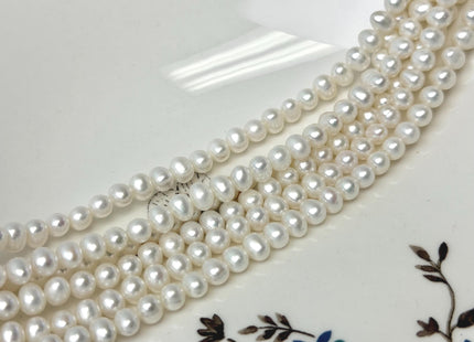 4x5x6 mm 5x6-7 mm AA Natural White Potato Freshwater Pearl Beads Genuine High Luster Natural White Potato Freshwater Pearls 73 Pieces #1394