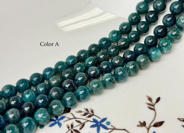 8 mm 8.5-9 mm Smooth Round Natural Apatite Gemstone Beads Natural Apatite Beads #4762