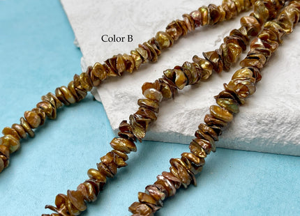 6-10 mm Rare Bronze Keshi Freshwater Pearl Beads Center Drilled Cornflakes Shape Keshi Chips Pearls #P3347