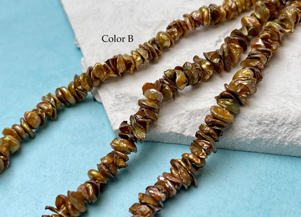 6-10 mm Rare Bronze Keshi Freshwater Pearl Beads Center Drilled Cornflakes Shape Keshi Chips Pearls #P3347
