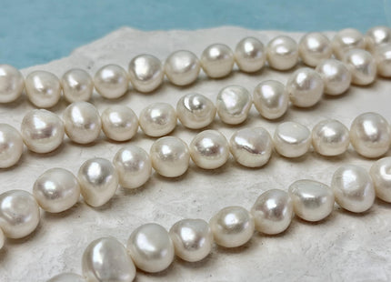 10-11 mm AA Natural White Jumbo Size Potato Nugget Freshwater Pearl Beads Genuine Natural White Pearl 40 Pieces #P3333