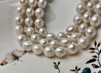 11-13 mm AAAA Natural White High Luster Edison Baroque Freshwater Pearl Beads 14.5 Inches Strand 26 Beads #P3401