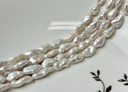 6-8x9-13 mm AAAA Natural White Keshi Freshwater Pearls Beads Genuine High Luster Rice Nugget Keshi Pearl Beads #P3336