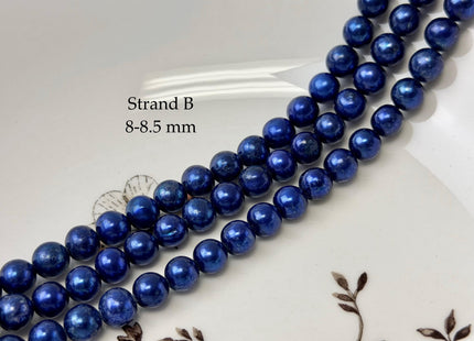8-9.5 mm AA Purplish Blue Color Potato High Luster Freshwater Pearls 15.5 Inches Strand #P3358