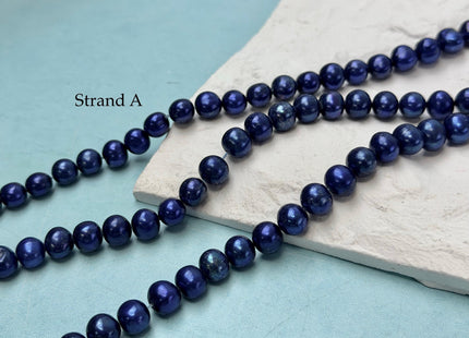 8-9.5 mm AA Purplish Blue Color Potato High Luster Freshwater Pearls 15.5 Inches Strand #P3358