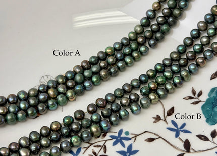 5-6 mm AA Green Color Potato High Luster Freshwater Pearl Beads 15.5 Inches Strand 76 Beads #P3421