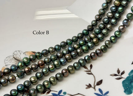 5-6 mm AA Green Color Potato High Luster Freshwater Pearl Beads 15.5 Inches Strand 76 Beads #P3421