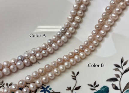 7-8 mm AA Natural Pink Color Potato Freshwater Pearls 16 Inches Strand 60 Pieces #P3434