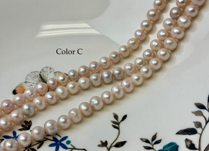 7-8 mm AA Natural Pink Color Potato Freshwater Pearls 16 Inches Strand 60 Pieces #P3434
