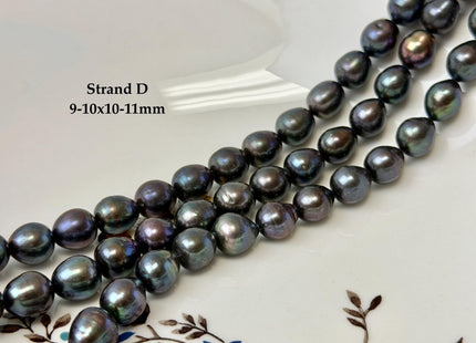 9-10x10-16mm Dark Brown Peacock Color Freshwater Rice/Oval Pearl Beads #P3404