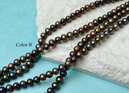 5-6 mm AAA Dark Chocolate Brown Peacock Potato Freshwater Pearl Beads #P3351