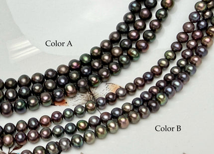 5-6 mm AAA Dark Chocolate Brown Peacock Potato Freshwater Pearl Beads #P3351