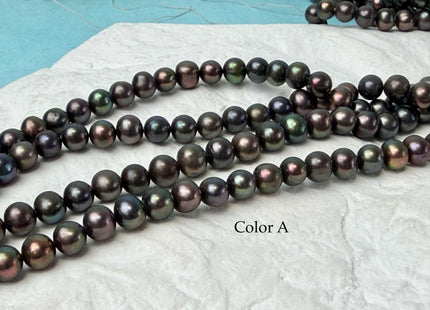 5-6 mm AAA Dark Chocolate Brown Peacock Potato Freshwater Pearl Beads #P3351