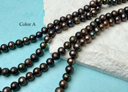 5-6 mm AAA Dark Chocolate Brown Peacock Potato Freshwater Pearl Beads #P3351