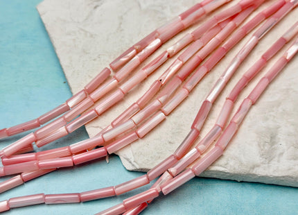 4x13 mm Tube Shape Natural Mother of Pearl Gemstone Beads Multi Yellow Pink Green Purple Blue Mother of Pearl MOP 15.5 Inches Strand #4767