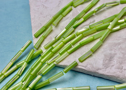 4x13 mm Tube Shape Natural Mother of Pearl Gemstone Beads Multi Yellow Pink Green Purple Blue Mother of Pearl MOP 15.5 Inches Strand #4767